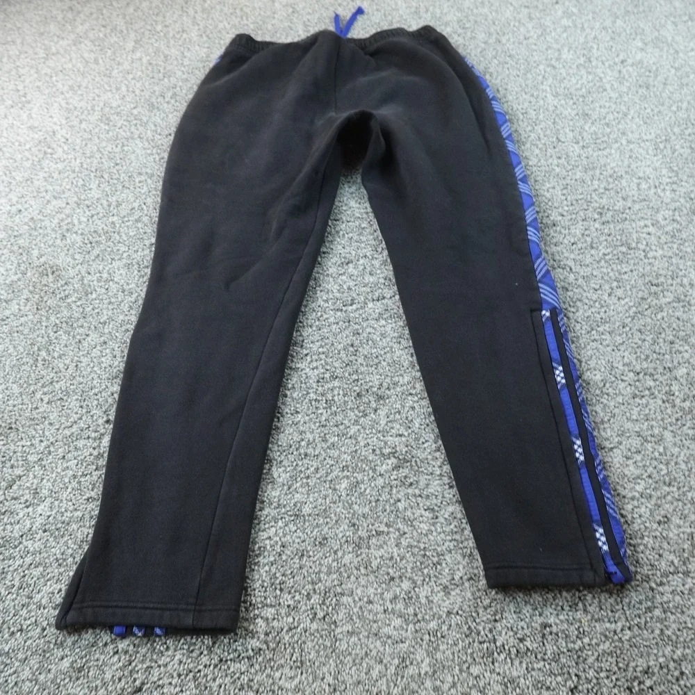 Adidas Sweatpants Mens L Black Blue Athletic Jogger Drawstring Workout Gym Pants